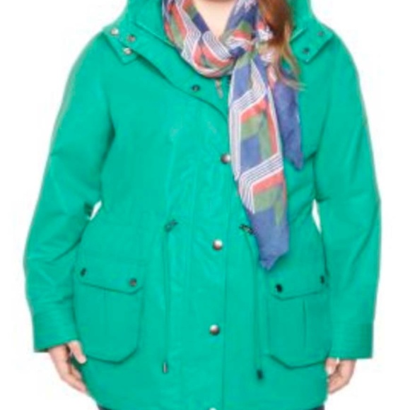 JACKET, RAIN, COLOUR: GREEN LAKE, SIZE 5X, HOOD, FRONT ZIP & SNAPS, FRONT POCKET - Picture 1 of 3